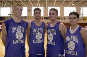 From left, Chris Keesey, Eric Watts, Aaron Redd and Brett McClure are enjoying success as seniors at Swanton.