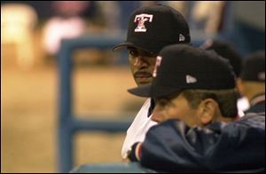 Mud Hens manager Bruce Fields, left, and pitching coach Jeff Jones knew on the first day of the season they might get caught short of players. Sure enough, Friday night it happened.