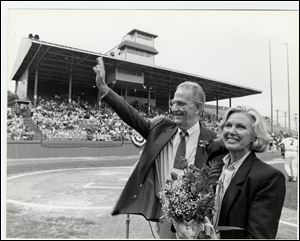 In 1988, the stadium was named after Ned Skeldon, who was joined at the ceremony by his wife, Sue.