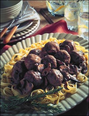Meatballs are a favorite entree and are extremely versatile. They can be flavored with Italian spices and served with spaghetti, covered with barbecue sauce for an American bake, or flavored with sour cream and served with noodles for Meatball Stroganoff.
