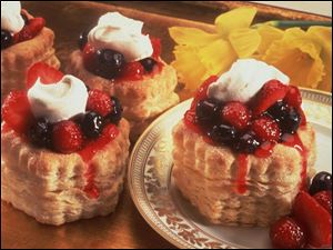 Mixed Berry Basket is an attractive dessert that uses frozen puff pastry shells and takes only 15 minutes to prepare.