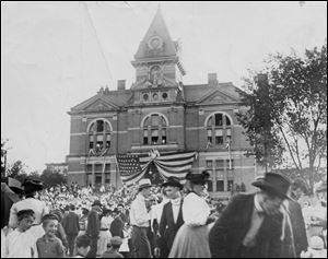 Memorial Hall, built at Ontario and Adams streets in 1874, housed local military items. It was razed in 1955.