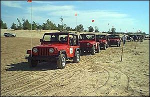 Sandy Korners Jeep Rentals takes tourists to spots including sand dunes in its fleet of 14 Jeep Wranglers.