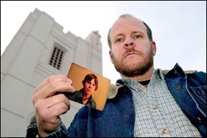 William Claar, 43, with a teenage photo of himself, says he was molested repeatedly.
