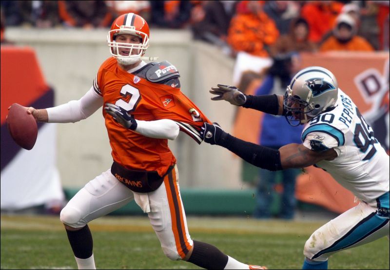 tim couch cleveland browns sacked julius peppers