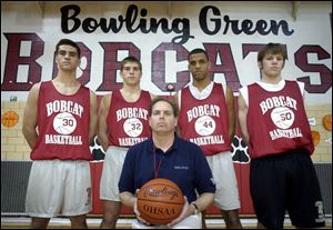 Thanks to players like, from left, Eric Radabaugh, Michael Graffin, Chris Hanna and Justin Rex, Von Graffin is off to an excellent head coaching debut at Bowling Green.