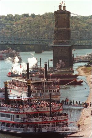 Paddlewheel boats will be featured during the city's Tall Stacks festival along the river.