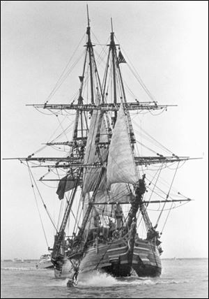 The HMS Bounty, a replica of the British warship featured in the movie, Mutiny on the Bounty, is scheduled to visit Lake Erie this summer.