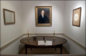 The table on which the constitution was signed is in the Ross County Museum.