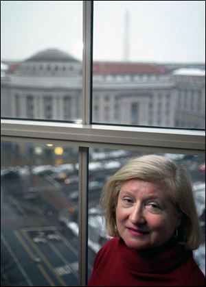Judith Richards Hope's Washington office has a view of the Reagan Building.