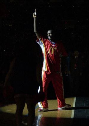 LeBron James is introduced at last week's McDonald's All-American Game in Cleveland.
