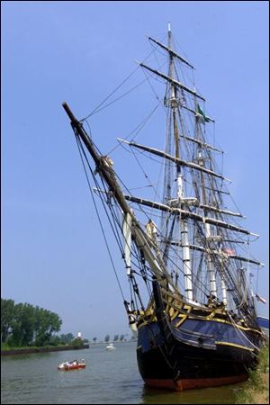 The 190-foot Bounty was built for the 1962 film, <i>Mutiny on the Bounty</i>. It will be in Toledo this week.