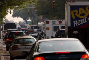 Traffic in downtown Toledo was affected along with the rest of the area hit by the enormous blackout on Aug. 14.