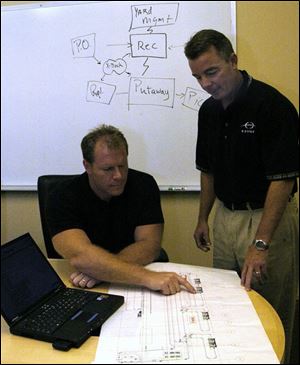 John Sidell, left, and Jim McNerney co-founded Esync, Inc., in 1999 to assist manufacturers with their supply chain software. It now helps set up distribution networks.