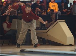 Ronnie Russell upset No. 3 seed Patrick Allen in match play yesterday at Southwyck Lanes.