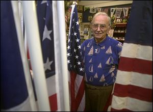 Navy veteran Howard Pinkley, owner of Flag Sales and Repairs, will provide support for the flags being made in Toledo.