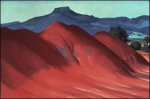 A 1936 oil on linen painting by O'Keeffe, <i>Red Hills with the Pedernal.</i>