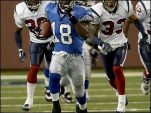 Detroit's Eddie Drummond returns a kickoff 99 yards against Houston for a touchdown in the third quarter.