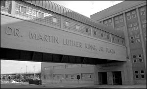 Toledo's train station was named in honor of Martin Luther King Jr., in 2001, as the station's pedestrian walkway indicates.