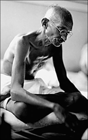 Gandhi in thought.