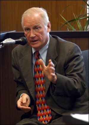 Former Mayor Carty Finkbeiner appears on the witness stand yesterday.