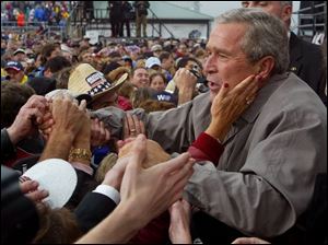 President Bush campaigning in Pennsylvania.
