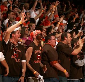 BG fans were eerily quiet as Toledo dominated the first half, but the Falcon faithful -- 4,708 -- came alive in the second half.