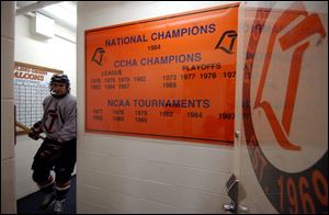 Today's BGSU players are reminded of the school's hockey tradition every day.
