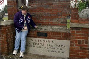 Michelle Spurgeon is raising money to revive the war memorial in Swanton that is in disrepair.