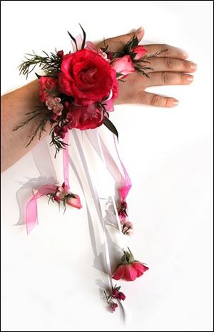 One of the corsages made by Keith Brooks and the Flower Market.