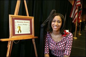 Jessica Phillips was honored for saving Dionna Roberts from drowning in February, 2004.