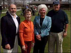BELMONT BUNCH: From left, Ron Mickel, Myrna Bryan, Deanna Radeloff, and John Byerly are ready to golf.