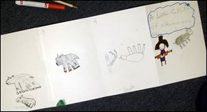 Third graders in Joe Sarnes class gave their impressions of a black rhino's life stages compared to humans. 