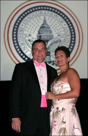 Tom and Bernadette Noe, at an inaugural ball in Washington earlier this year, have made more than $200,000 in political contributions over the last 15 years.