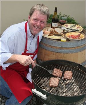 Chef Jeffrey Starr, of California s Napa Valley, demonstrated cooking proper burgers during a recent visit to Perrysburg.