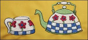 Designs such as this teapot and cup can give many household items a personal flair.