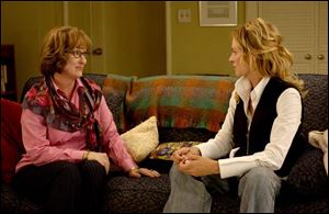 Meryl Streep, left, plays a therapist treating a patient (Uma Thurman) with a fear of intimacy.