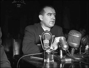 Sen. Joseph McCarthy testifies before a Senate subcommittee in 1950.