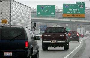 Traffic on I-75 backs up as it waits to enter I-475. An ODOT proposal would widen the ramp.