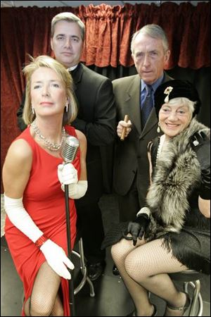 WHODUNNIT?: From left, are Cindy Taylor, Mike Olmstead, Bill Irwin, and Myra McClure dressed to kill?