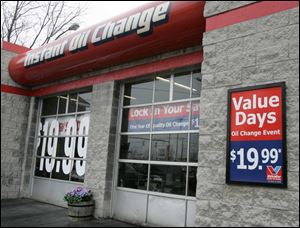 The Valvoline station on Glendale Avenue in south Toledo advertises a price just under $20.