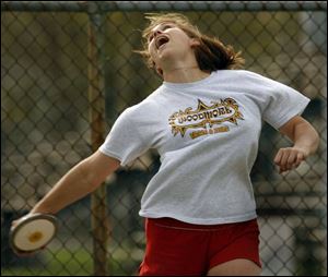 Woodmore s Emily Pendleton s discus throw of 172 feet, 8 inches at the district is the best in the nation this season.