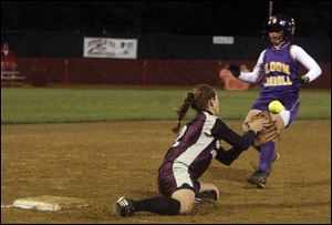 On the game's pivotal play, Genoa shortstop Kelly Traver was unable to come up with the ball on a steal of third base by Bloom-Carroll's Maria Burchett, who scored on the sequence.