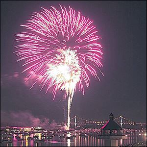 Thousands will watch fireworks along the Maumee River near downtown Toledo.
