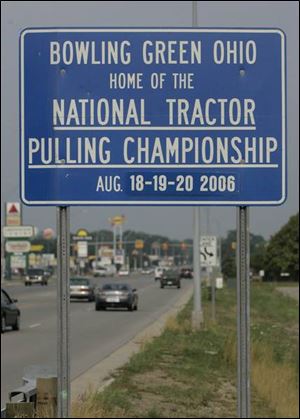 Besides being the hometown of figure skater Scott Hamilton, Bowling Green also promotes its annual tractor pulls.