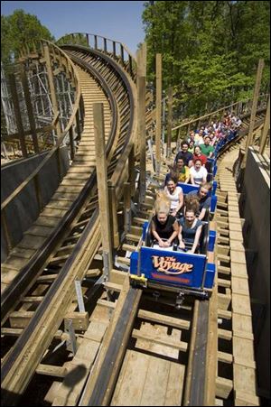 The Voyage roller coaster is among the highlights of Holiday World & Splashin' Safari in Santa Claus, Ind.