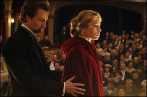 Edward Norton stars as a magician and Jessica Biel portrays
a duchess who assists with a performance in The Illusionist