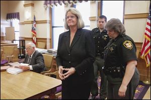 Disbarred attorney Elsebeth Baumgartner is sentenced at the Ottawa County Courthouse.