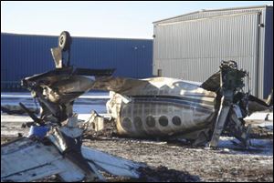 The Cessna Corsair that carried Dena Nachtrab and Jaimie Supinski-Nachtrab flipped during a landing at Harbor Springs Airport in Michigan. The women and the pilot escaped from the burning plane.