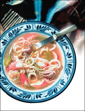 Asian Noodle and Seafood Soup